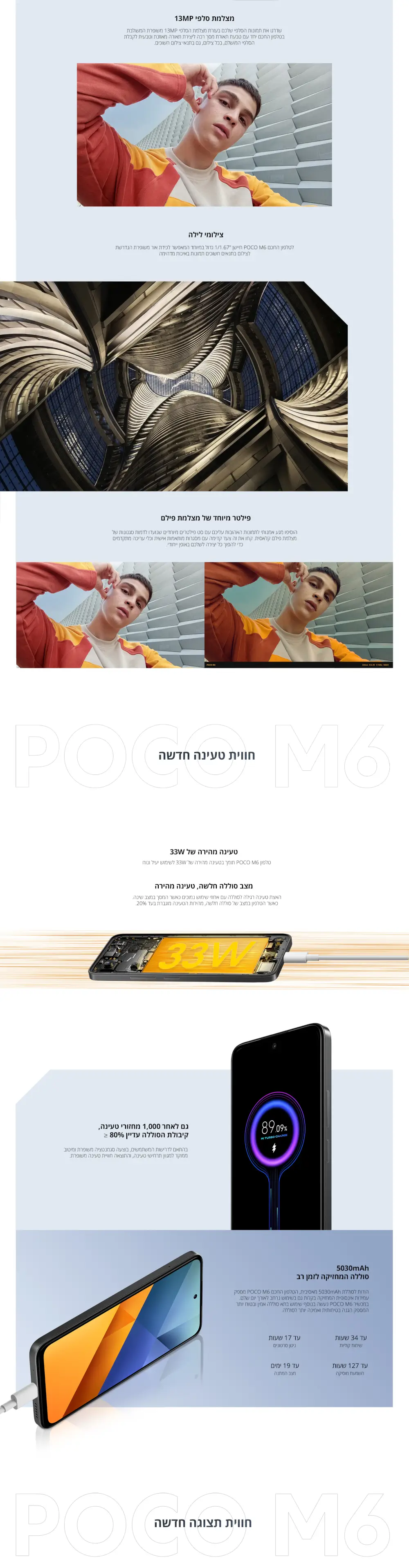 סמארטפון POCO M6 6+128GB