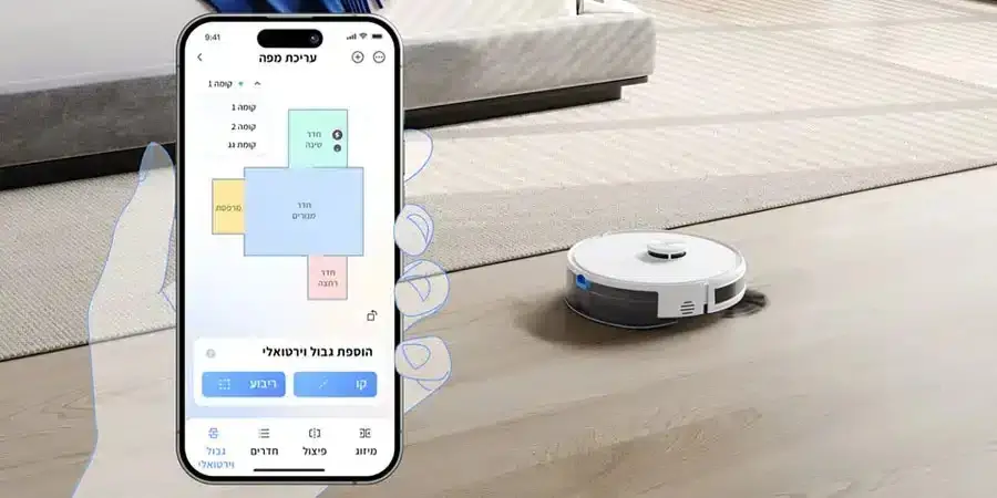 שואב רובוטי Deebot Y1 Pro Plus אפליקציה חכמה בעברית