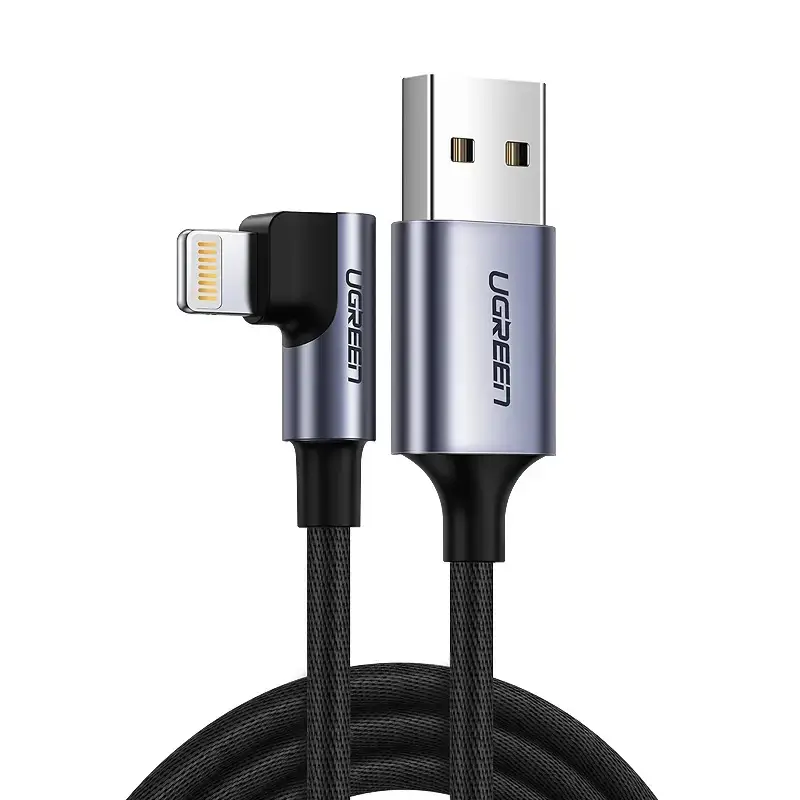 כבל Lightning ל - USB A בזווית 90 מעלות באורך 1 מטר