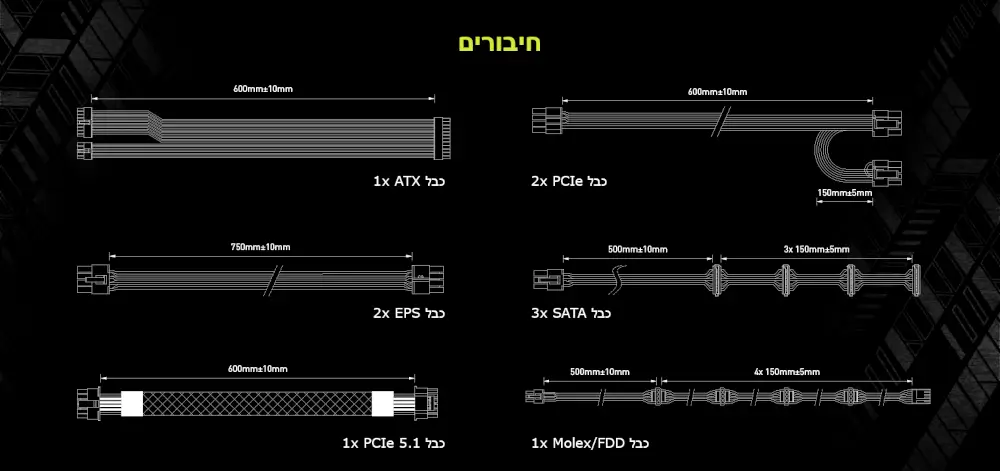 ספק כוח דגם MAG A1000GL PCIe5 מבית MSI