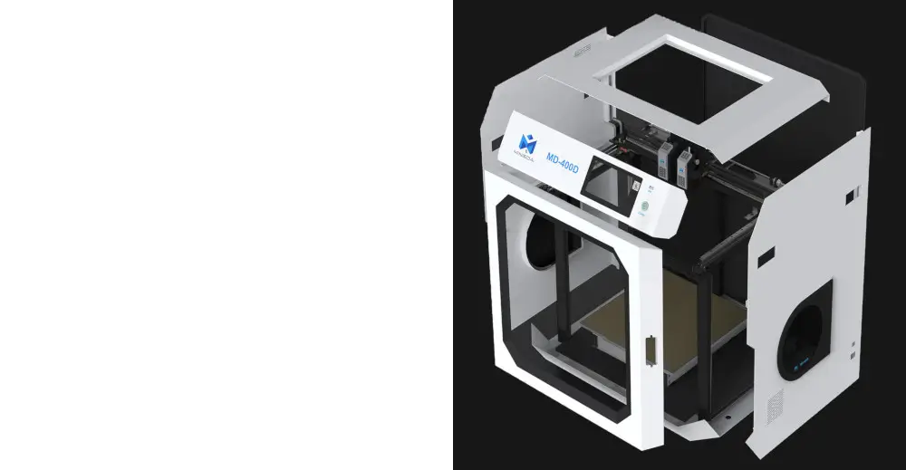 MD-400D IDEX Hyper Speed 3D Printer מסגרת מתכתית מלאה