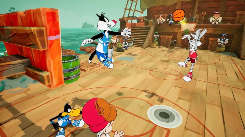 Looney Tunes Wacky World Of Sports משחקים כדורסל באגס באני זורק את הכדור