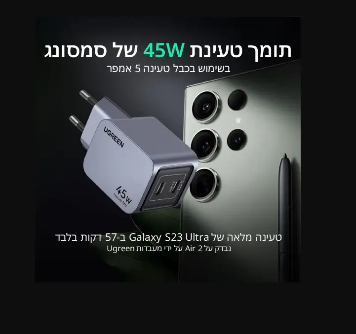 מטען קיר NEXODE PRO 45W 2C טעינה מהירה