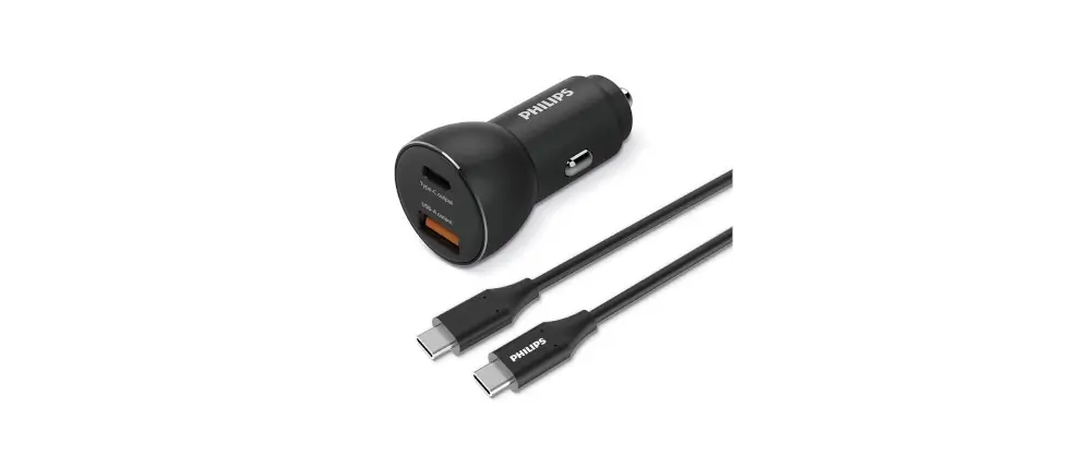 מטען מהיר לרכב דגם USB A + C 36W DLP2521C/00 מבית Philips