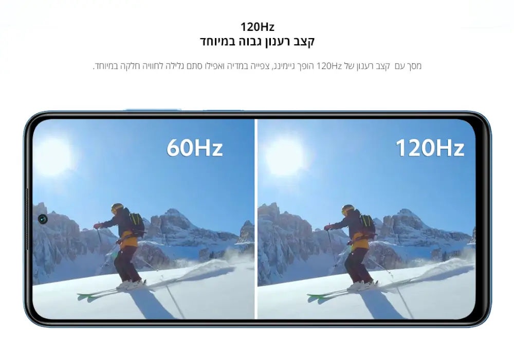 קצב רענון של 120HZ