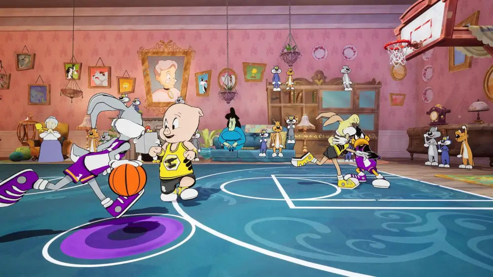 Looney Tunes Wacky World Of Sports משחק כדורסל באגס באני מכדרר את הכדור 