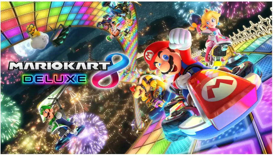 באנדל קונסולת Nintendo Switch OLED כולל משחק Mario Kart 8 Deluxe