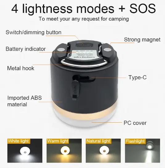 4 lightness modes + SOS