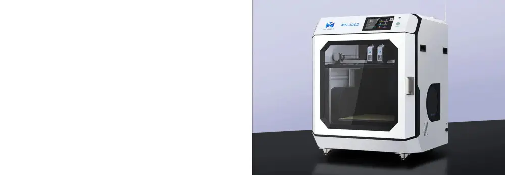 MD-400D IDEX Hyper Speed 3D Printer 99% מהמערכת מורכבת מראש, מוכנה לשימוש מהקופסה