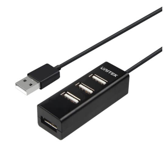 מפצל 4 יציאות USB 2.0 UNITEK 