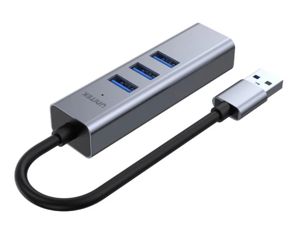 מתאם Uhub Q4 4 In 1 Usb A Ethernet Hub Unitek באג