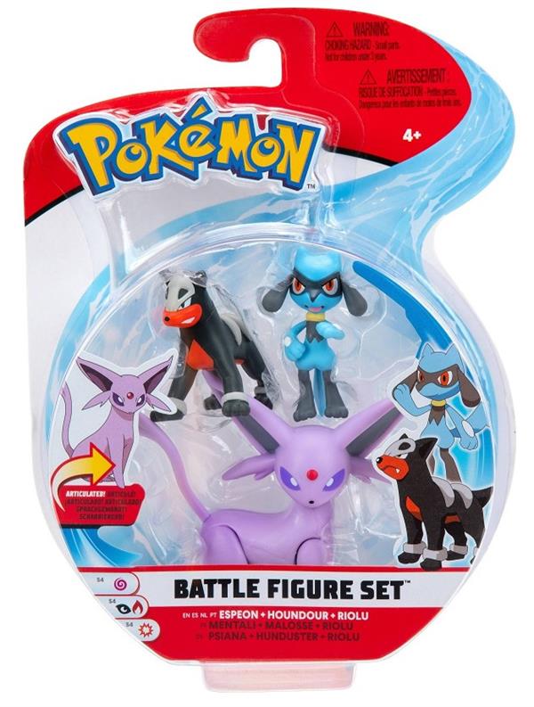 Battle Figure Set (3PK: Riolu, Houndour, Espeon) Pokemon