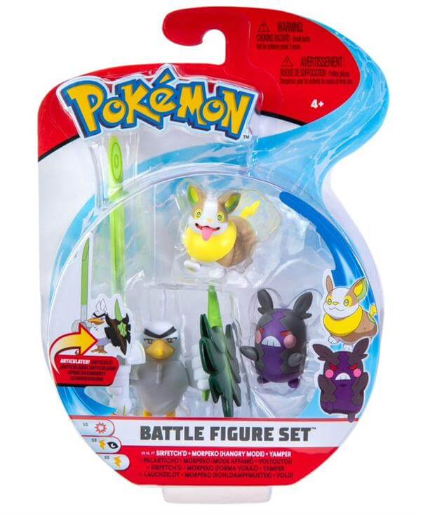 Battle Figure  Yamper, Hangry Morpeko, Sirfetch'd Jazwares