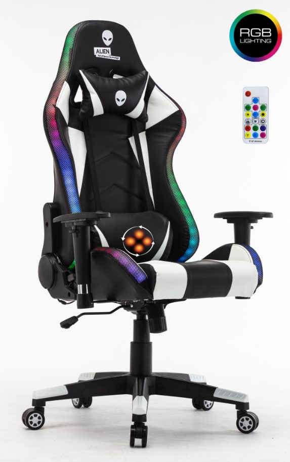 כיסא גיימר מקצועי עם תאורת RGB וכרית מסאז' APRO7M ALIEN