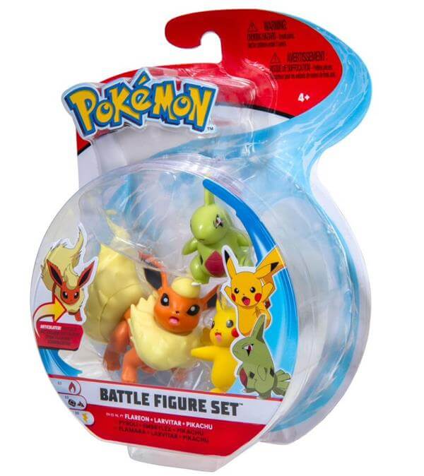 Battle Figure  Female Pikachu, Larvitar, Flareon Jazwares