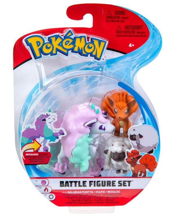 Battle Figure  Wooloo, Vulpix, Galarian Ponyta Jazwares