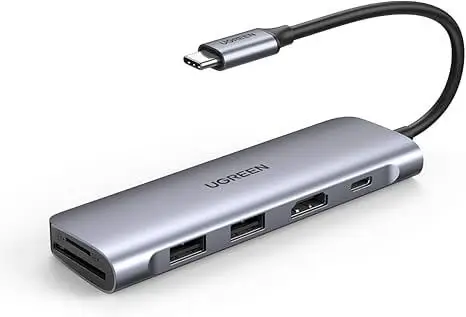 מתאם   USB-C to 2 Ports USB3.0-A Hub + HDMI + TF/S UGREEN