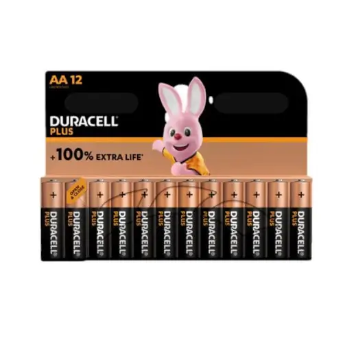 סט 12 סוללות PLUS 100% AA Duracell