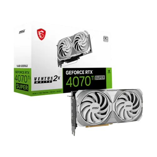 כרטיס מסך GeForce RTX 4070 Ti Super 16GB Ventus 2X White OC MSI