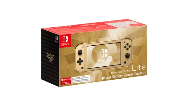 קונסולה ממותגת ללא משחק צבע זהב Nintendo Switch Lite Console Hyrule (Zelda) Nintendo Switch