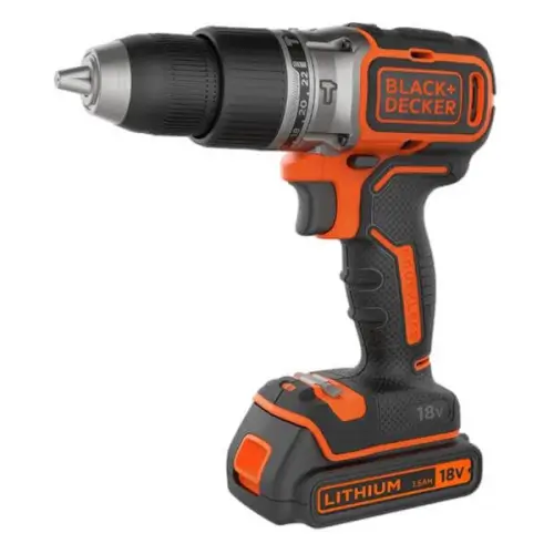 מקדחת פטיש 18V אלחוטי BDCHD18D1KA-QW BLACK AND DECKER