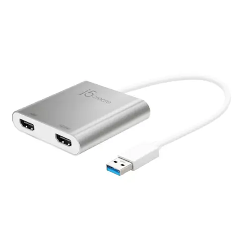 מתאם תצוגה USB 3.0 ל-Dual HDMI J5CREATE