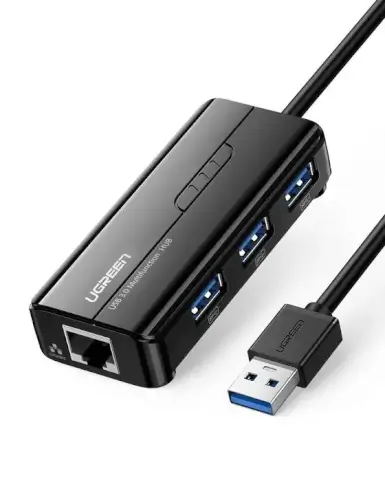 מתאם USB 3.0 Hub with Gigabit Ethernet 20265 UGREEN