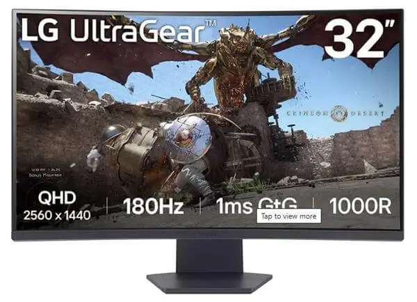 מסך מחשב גיימינג קעור "32 UltraGear 32GS60QC-B  LG