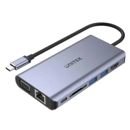 רכזת uHub O8+ 8-in-1 USB-C UNITEK 